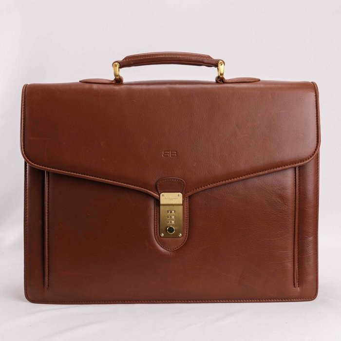 Balenciaga - Balenciaga Paris Brown Leather Men's Briefcase - Dokumentmappe