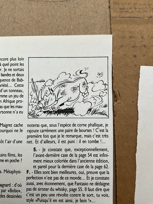 Franquin - Et Gaston créa la Gaffe - Tirage unique pour impression - Rhinocéros