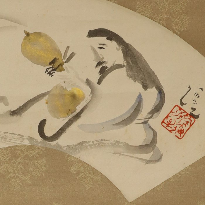 From a Gourd Comes a Horse (hyoutan kara koma)- With signature 'Kei' 渓 - Tomita Keisen (1879-1936) - Japan