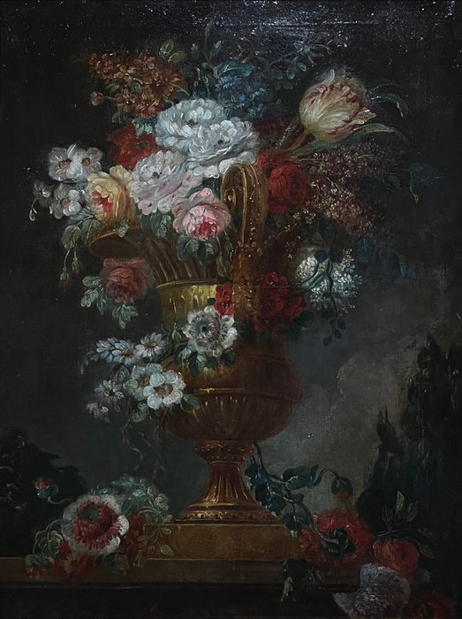 Jean-Baptiste Monnoyer (1636-1699), Entourage de - Grand coupe à fleurs