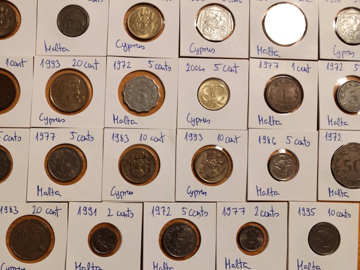 Cypern, Malta. Collection of 47 Coins  (Ingen mindstepris)