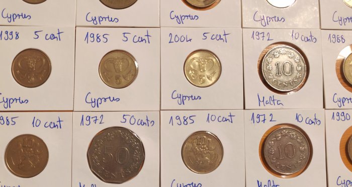 Cypern, Malta. Collection of 47 Coins  (Ingen mindstepris)