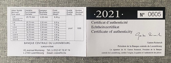 Luxembourg. Proof Set 2021 (incl. 2 euro "Mariage" + "Grand-Duc Jean")