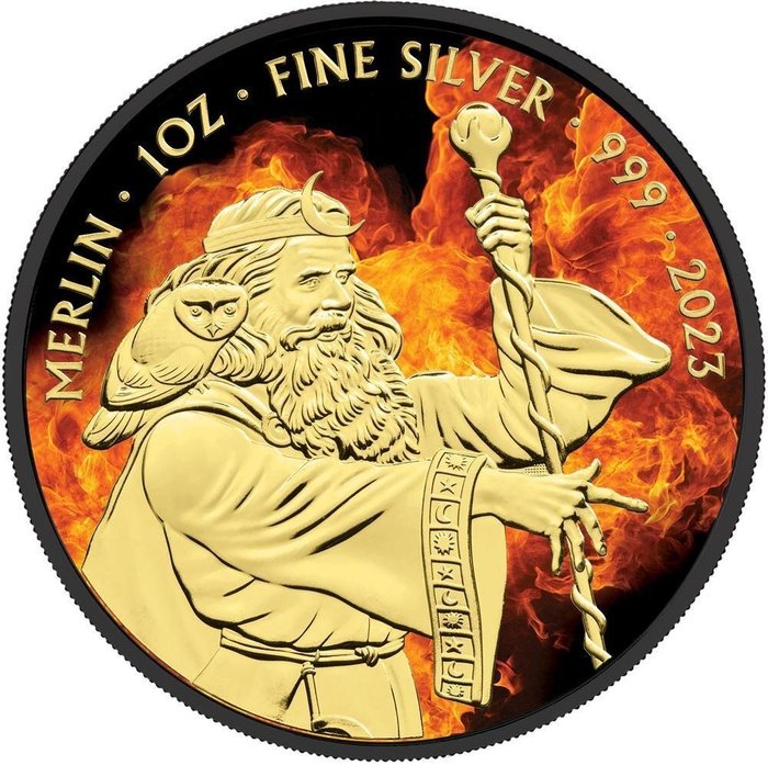 Storbritannien. 2 Pounds 2023 "Merlin, Burning Myths and Legends"  (Ingen mindstepris)