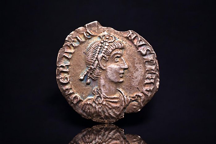 Romarriket. Gratian (AD 367-383). Siliqua Aquileia - VRBS ROMA