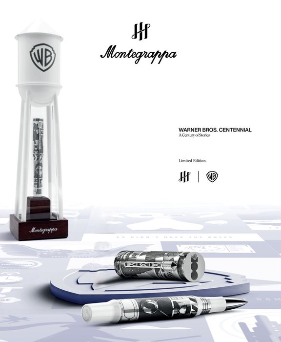 Montegrappa - WARNER BROS - Limited Edition * 1 - 100 * - ISWBNRSE - 18K Gold - Water Tower - Anniversary - New - Rollerpen