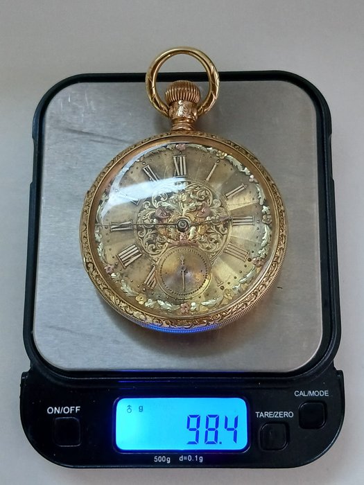 Haas Neveux Geneva 18k Open face 11626 - pocket watch No Reserve Price - 1850-1900