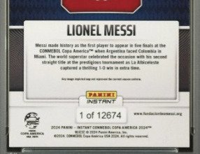 2024 Panini Instant Copa America - Lionel Messi #43 - Only Printed 12.674 PSA 10 - 1 Graded card