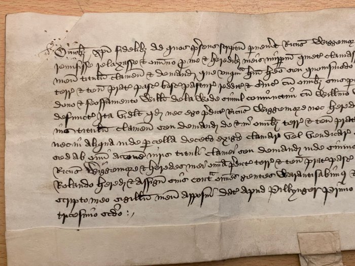 [England - King Henry VI era] - Vellum Release of Lands in Combe, Herefordshire - Richard  Roland Wigmore - 1454