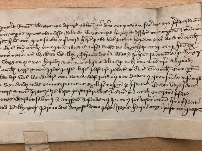 [England - King Henry VI era] - Vellum Release of Lands in Combe, Herefordshire - Richard  Roland Wigmore - 1454