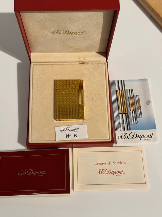 S.T. Dupont - Briquet S.T. Dupont modèle Gatsby chevrons - plaqué or - Lighter - Forgyldt