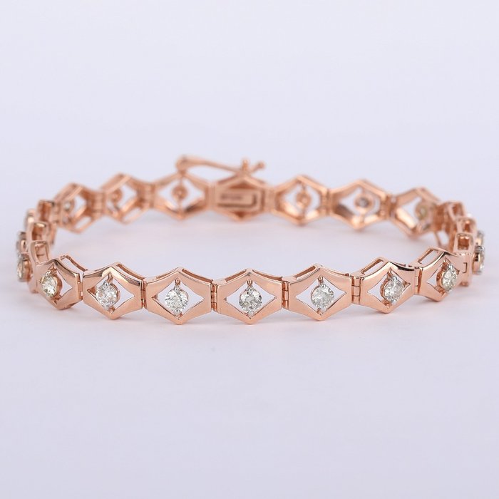 Armbånd - 14 karat Rosaguld -  244ct tw Diamant (Natur) - Rose guld diamantarmbånd