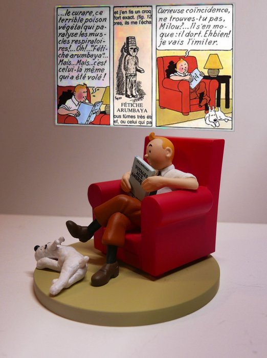 Tintin - 2011 ''L'Oreille Cassée''- Scène cube :  Figurine Tintin Fauteuil