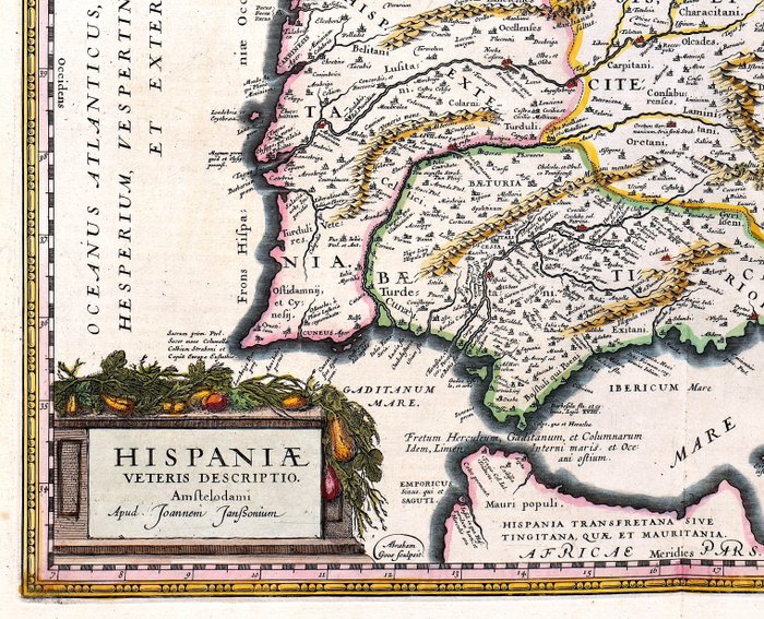 Europa - Spanien; Hondius / Janssonius - Hispaniae Veteris Descriptio - 1638