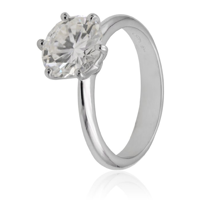 Ring - 18 kraat Hvidguld -  2.59ct. tw. Diamant (Natur)