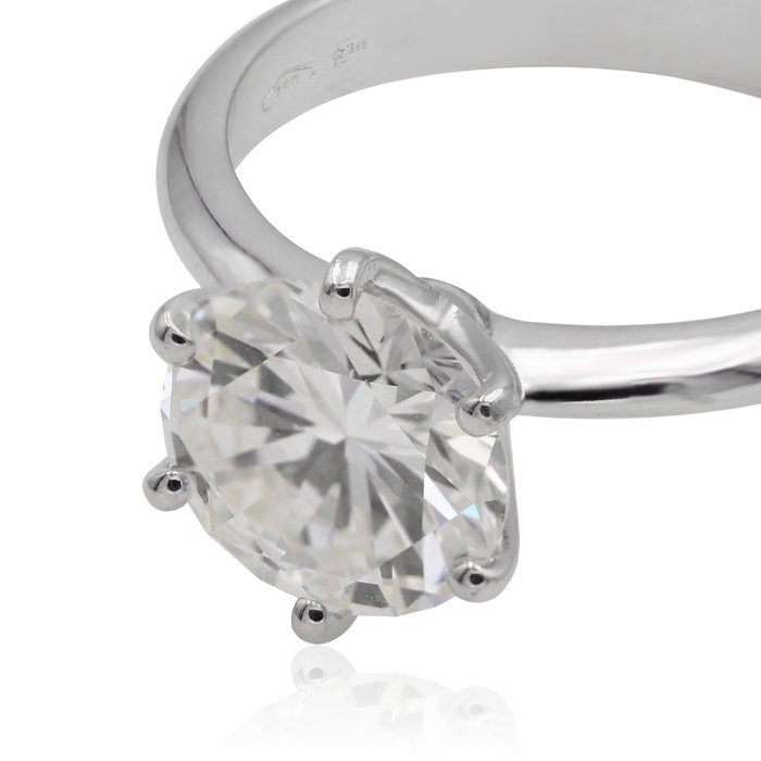 Ring - 18 kraat Hvidguld -  2.59ct. tw. Diamant (Natur)