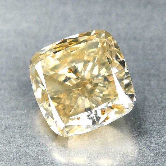 Diamant - 100 ct - Pude  Firkantet Pude - Fancy Light Yellowish Grayish Brown - I1