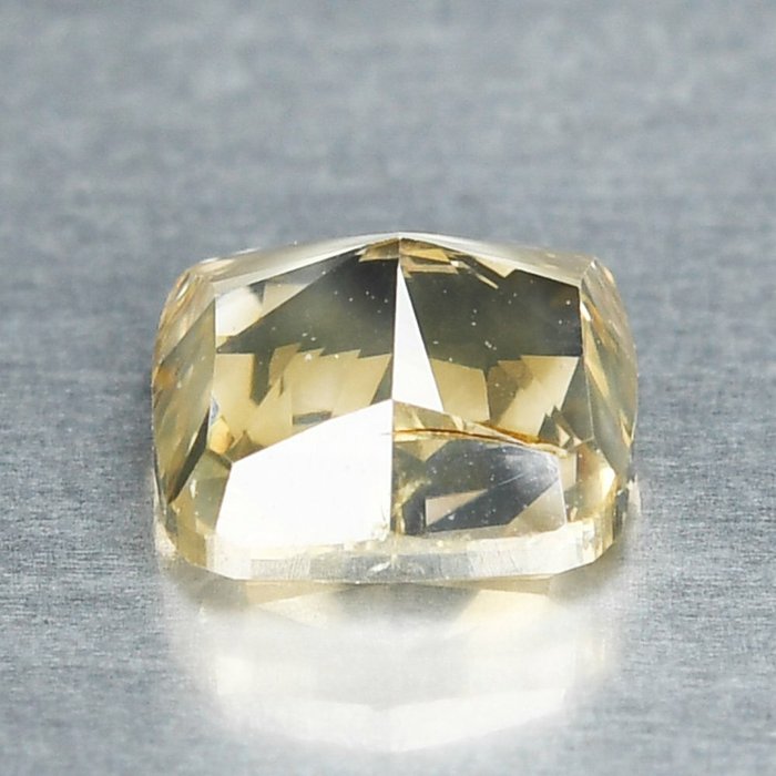 Diamant - 1.00 ct - Pude  Firkantet Pude - Fancy Light Yellowish Grayish Brown - I1