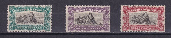 San Marino 1917/1942 - Parti af 6 serier både luftpost og almindelig + nummer 53. Både MNH og med Linguella. Ser du - Sassone Serie 13; N.53; Serie 14; Serie15; Sassone Serie 501, 502, 503