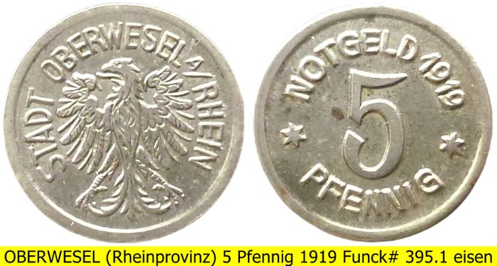 Tyskland, Notgeld Oberwesel op til Ruhr u. Rhein. Various Denominations 1917/1923 (30 different pieces)  (Ingen mindstepris)