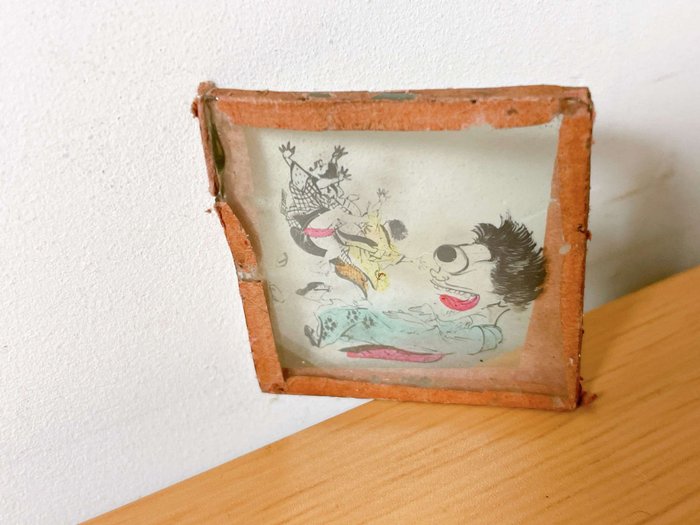 unknown Japanese - Old Glass painting to be placed in a "magic lantern"