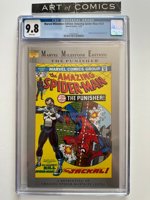 Marvel Milestone Edition: Amazing Spider-Man #129 Reprints Amazing Spider-Man #129 - CGC Graded 98 - Extremely High Grade!!! - White Pages! - 1 Graded comic - Første udgave - 1992