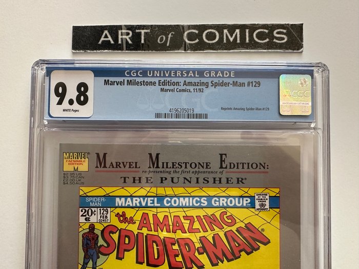 Marvel Milestone Edition: Amazing Spider-Man #129 Reprints Amazing Spider-Man #129 - CGC Graded 98 - Extremely High Grade!!! - White Pages! - 1 Graded comic - Første udgave - 1992