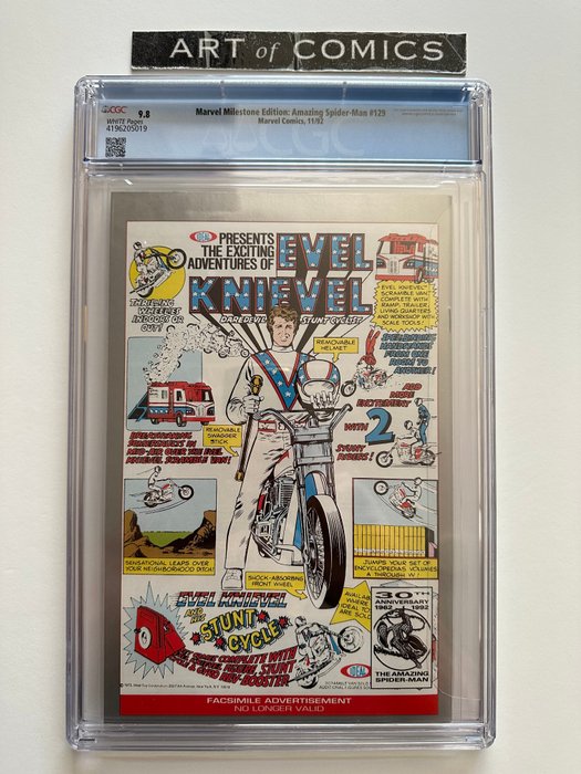 Marvel Milestone Edition: Amazing Spider-Man #129 Reprints Amazing Spider-Man #129 - CGC Graded 98 - Extremely High Grade!!! - White Pages! - 1 Graded comic - Første udgave - 1992