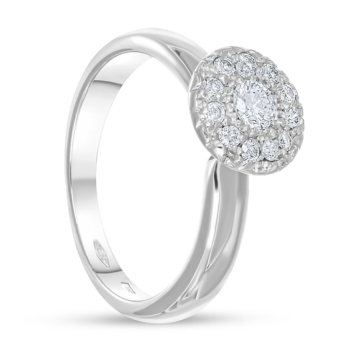 Ring - 18 kraat Hvidguld -  0.32ct. tw. Diamant (Natur)