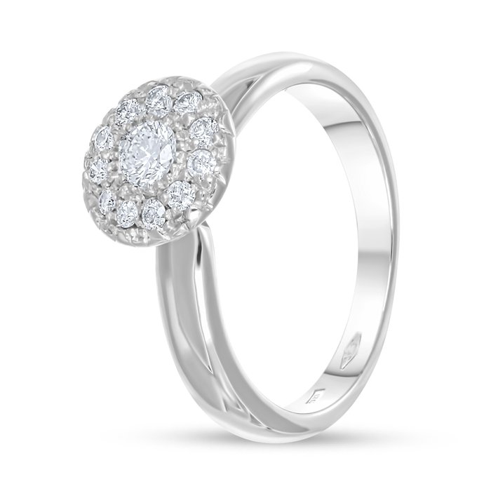 Ring - 18 kraat Hvidguld -  0.32ct. tw. Diamant (Natur)