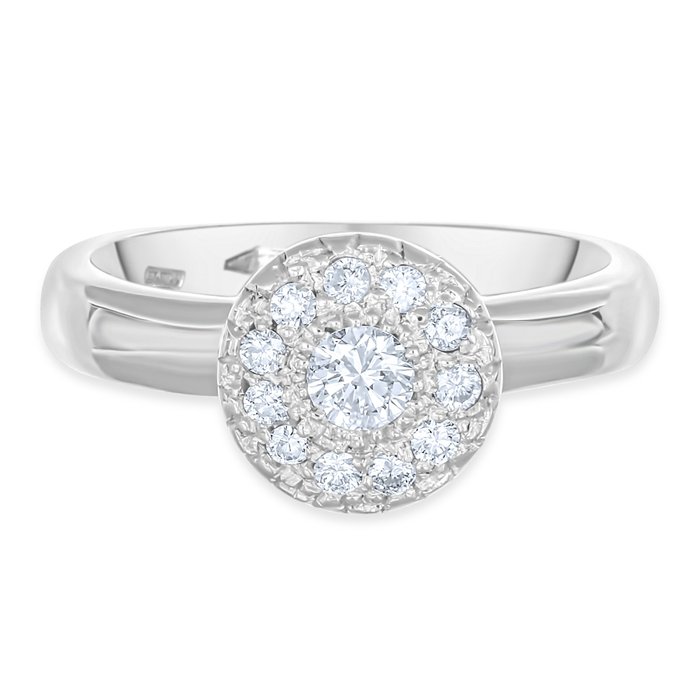 Ring - 18 kraat Hvidguld -  0.32ct. tw. Diamant (Natur)