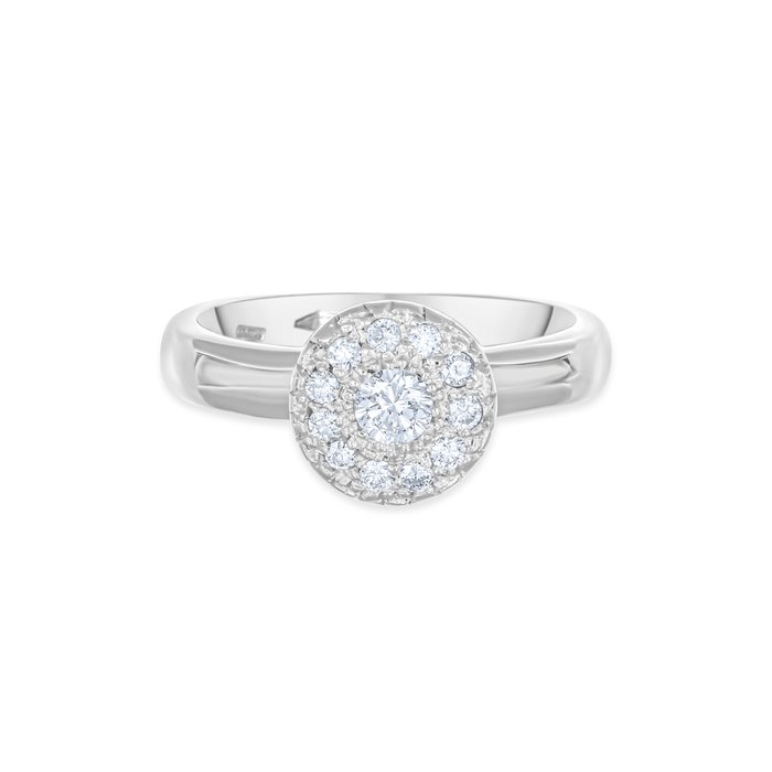 Ring - 18 kraat Hvidguld -  032ct tw Diamant (Natur)