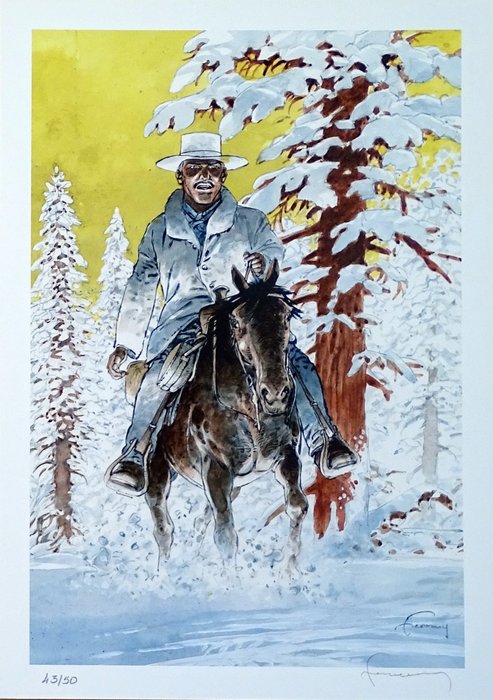 Hermann - 1 Offset Print - Duke dans la neige - Au-delà de la piste