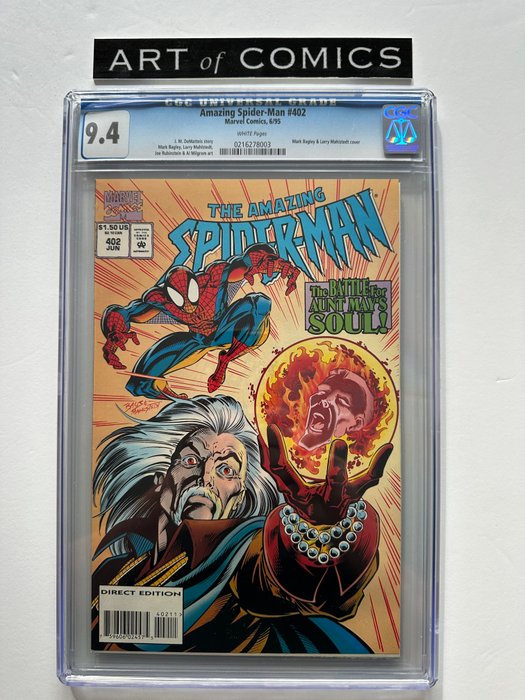 The Amazing Spider-Man #402 - CGC Graded 9.4 - Very High Grade!!! - White Pages!! - 1 Graded comic - Første udgave - 1995