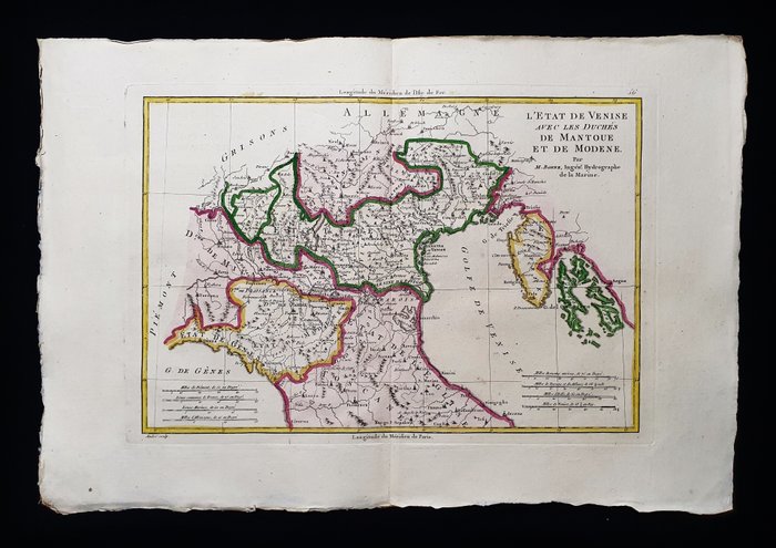 Europa - Norditalien / Lombardiet / Veneto / Trentino / Friuli / Venedig; Desmarest  Bonne - L'Etat de Venise, avec les Duches de Mantoue et de Modene - 1781-1800