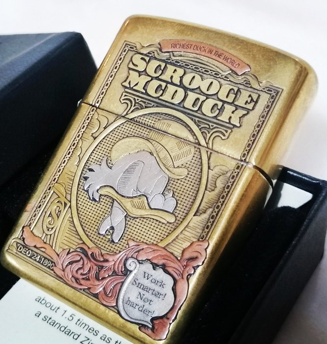 Zippo, Uncle Scrooge DeLux Model - Full Brass Special Edition - Lighter - Messing