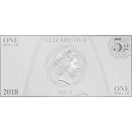 Niue. 1 Dollar 2018 Star Trek Enterprise NCC-1701 - Captain J. Kirk, (.999)  (Ingen mindstepris)