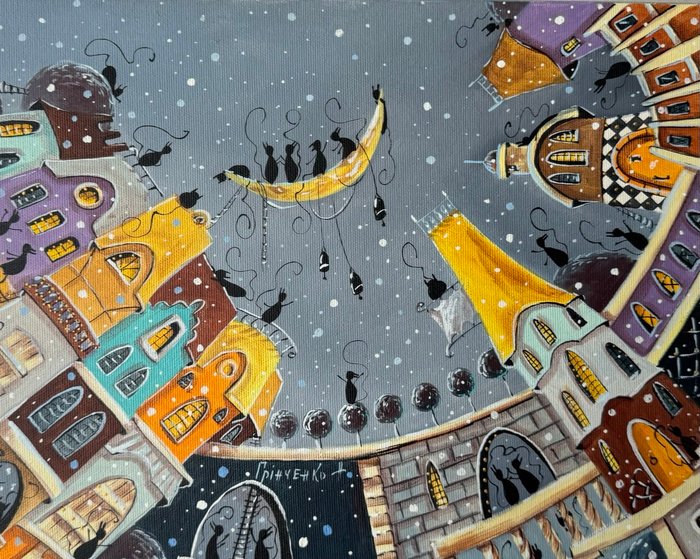 Nataly Grinchenko (XX-XXI) - Winter song in a cats town