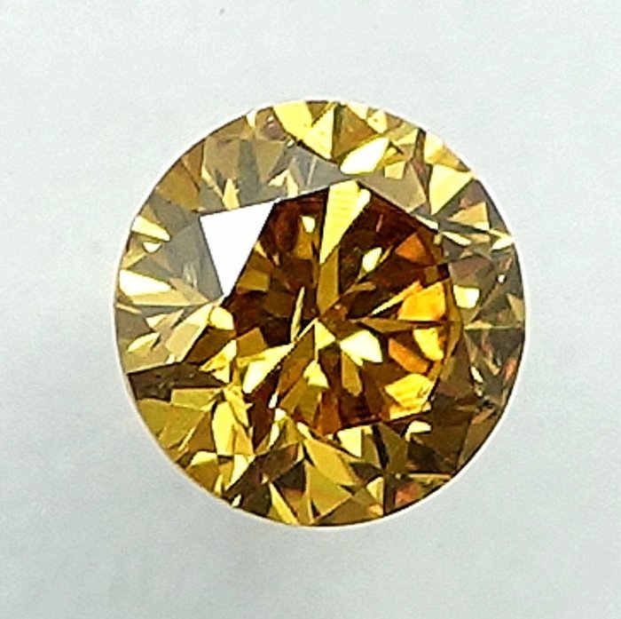 1 pcs Diamant  (Naturfarvet)  - 0.21 ct - Fancy intense Orange nuance Gul - SI2 - International Gemological Institute (IGI)