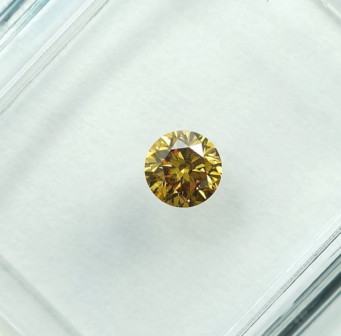 1 pcs Diamant  (Naturfarvet)  - 0.21 ct - Fancy intense Orange nuance Gul - SI2 - International Gemological Institute (IGI)