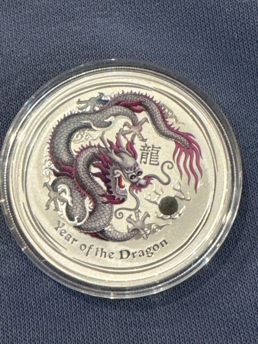 Australien. 1 Dollar 2012 "Weißer Lila  Drache" (1 Oz .999)  (Ingen mindstepris)