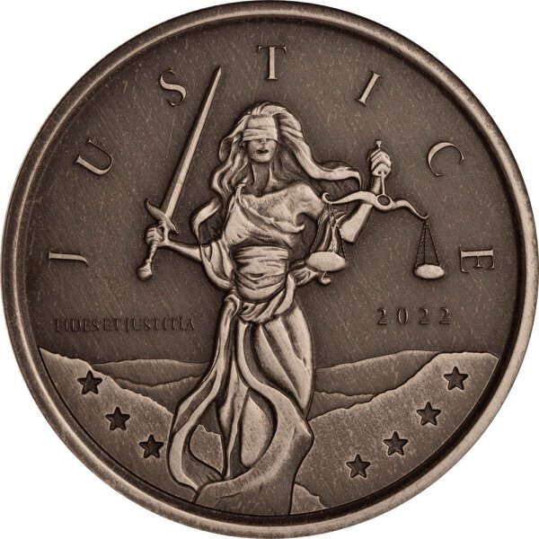 Gibraltar (Britisk Oversøisk Territorie). 1 Pound 2022  Gibraltar Lady Justice - Antique Finish, 1 Oz (.999)  (Ingen mindstepris)