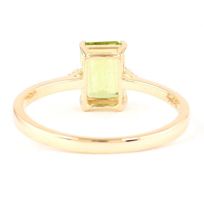 Ingen mindstepris - Ring - 14 karat Gulguld -  0.88ct. tw. Peridot - Safir