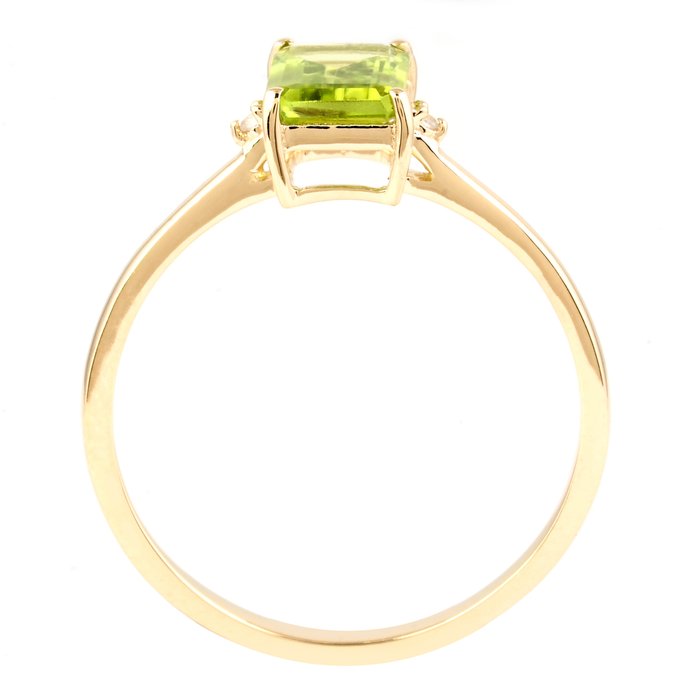 Ingen mindstepris - Ring - 14 karat Gulguld -  0.88ct. tw. Peridot - Safir