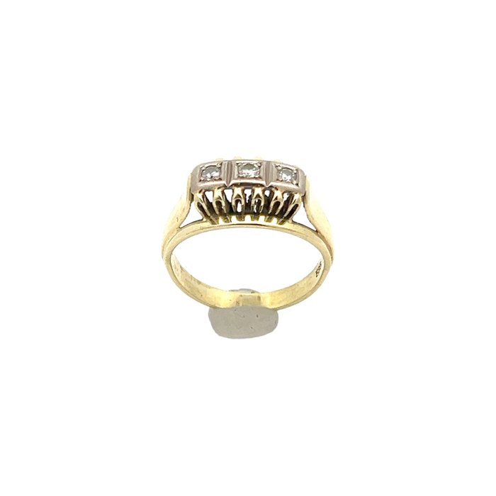 Ring - 14 karat Gulguld -  0.15ct. tw. Diamant (Natur)