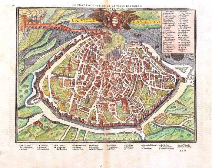 Frankrig - Avignon; Belleforest - Le ville d'Avignon - 1575