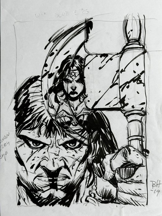 Bo Hampton - 1 Original drawing - Conan the Barbarian