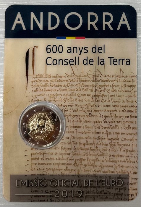 Andorra. 2 Euro 2019 "Conseil de la Terre"  (Ingen mindstepris)