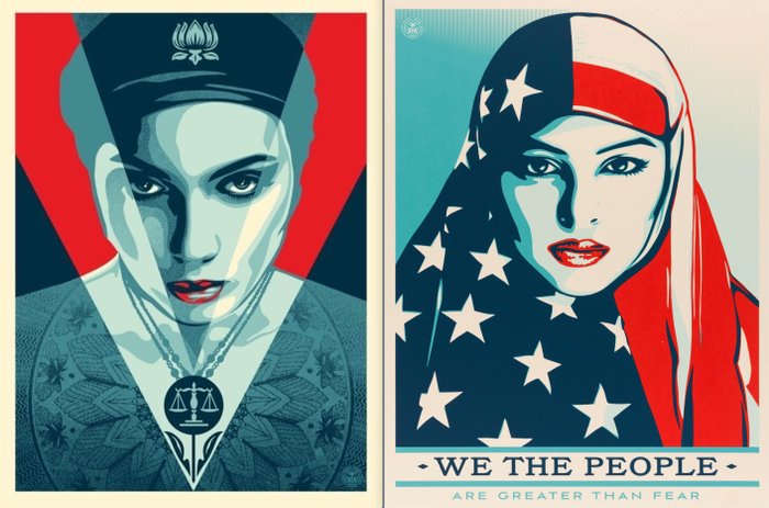 Shepard Fairey (OBEY) (1970) - Justice Woman (Red) + We the People Bonus