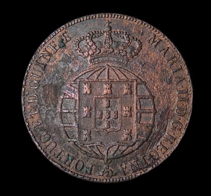 Portugisisk Angola. D. Maria II (1834-1853). ½ (Meia) Macuta 1851  (Ingen mindstepris)